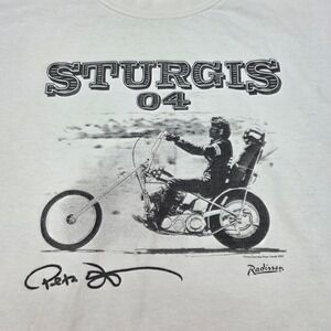 Sturgis 2004 Peter Fonda Radisson Motorcycle Biker Tee Shirt XL Gildan‎ Vintage